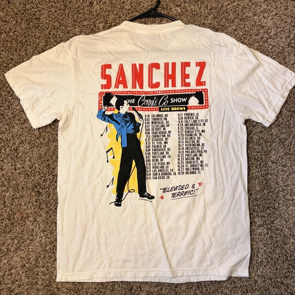 Stephen Sanchez Tour Shirt Comfort Colors Large Double Sided Concert Tee White